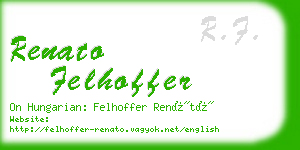 renato felhoffer business card
